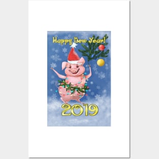 Postcard 2019 The New Year Of The Pig Posters and Art